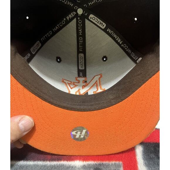 New York City Cap‎ Embroidered Brown Hatco Flat Fitted Size Medium 7 1/4-7 3/8 - Picture 7 of 8